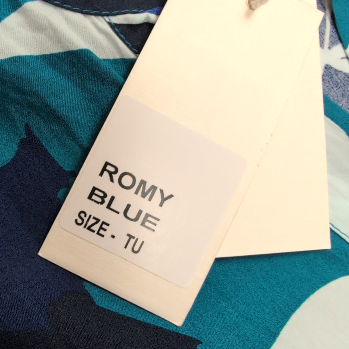 Robe Longue LUK AP T.XL Bleu Feuillage 100% Coton Ceinture Neuve Été Bohème