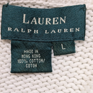 Gilet Zippé Lauren Ralph Lauren Femme Blanc 100% Coton à Capuche Taille L