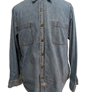 Chemise LEVI'S Jean Denim Bleu Clair Manches Longues Boutons Métal - Taille L