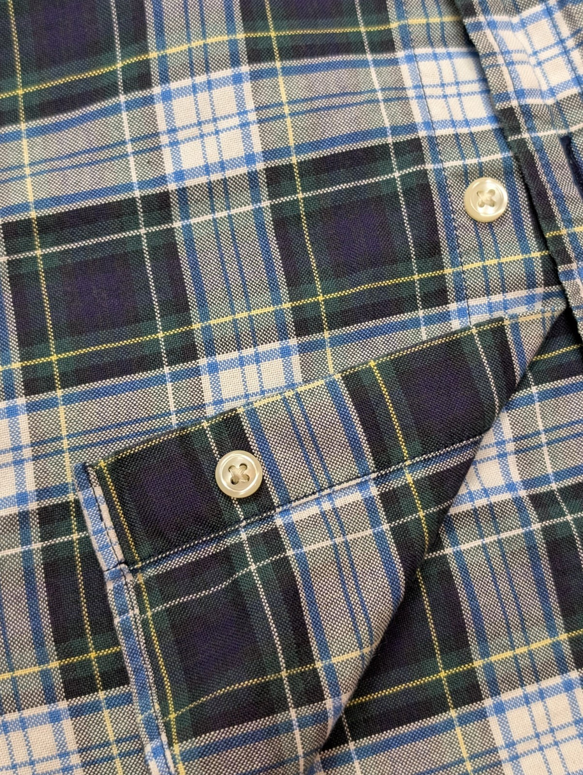 Chemise Polo Ralph Lauren Enfant L 14-16 Ans Carreaux Vert Bleu Logo Jaune