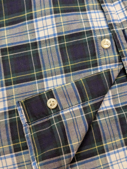 Chemise Polo Ralph Lauren Enfant L 14-16 Ans Carreaux Vert Bleu Logo Jaune