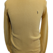 Pull POLO Ralph Lauren - Col rond Jaune 100% Coton - Coupe étroite - Taille L/S