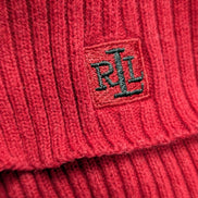 Pull LAUREN RALPH LAUREN Rouge Rayé Noir Manches Longues Col Roulé - Taille M