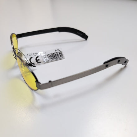 Lunettes de soleil Y2K branche large métal gris brossé robustes 🦾