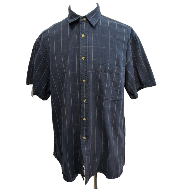 Chemise Nautica Manches Courtes à carreaux Bleu Marine - Taille L / XL