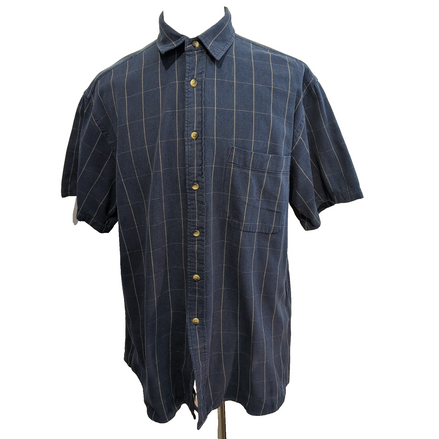 Chemise Nautica Manches Courtes à carreaux Bleu Marine - Taille L / XL