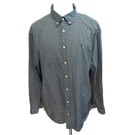 Chemise Tommy Hilfiger Verte À Petits Carreaux Regular Fit Taille XXL