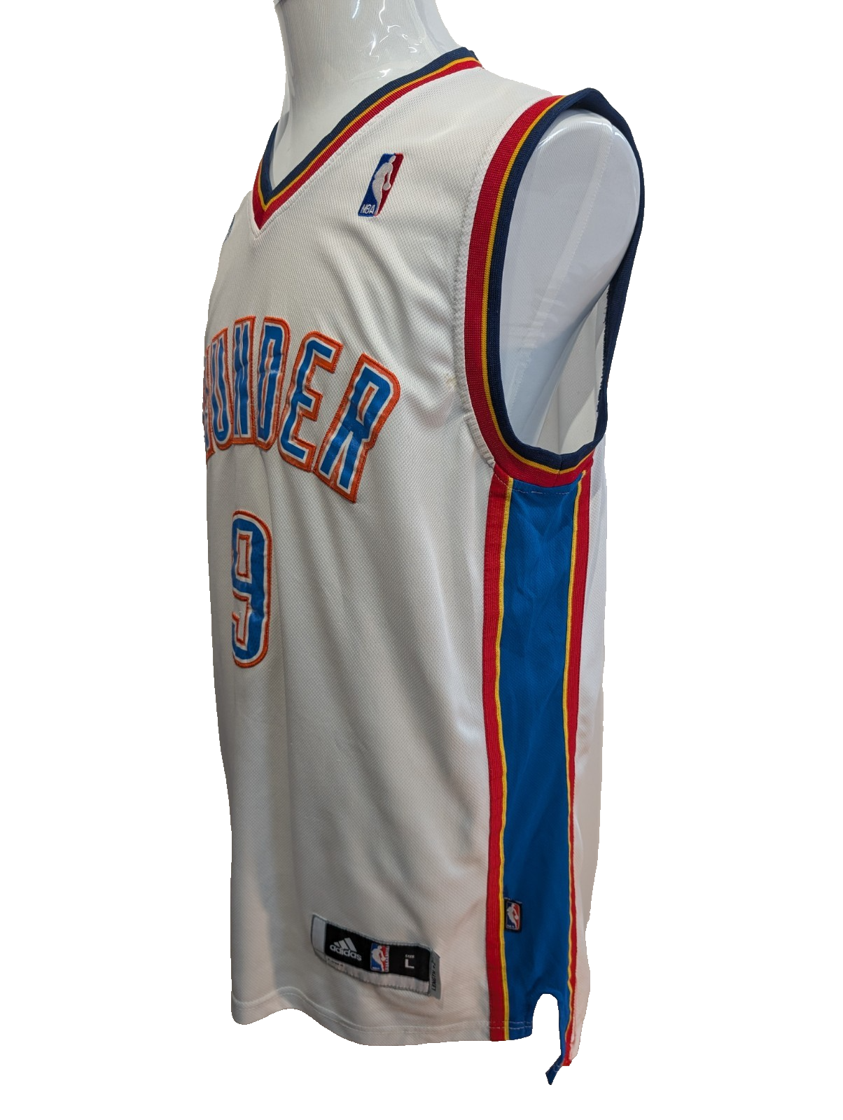 ADIDAS NBA Maillot L THUNDER IBaka #9 Blanc VINTAGE OKC Jersey Basketball