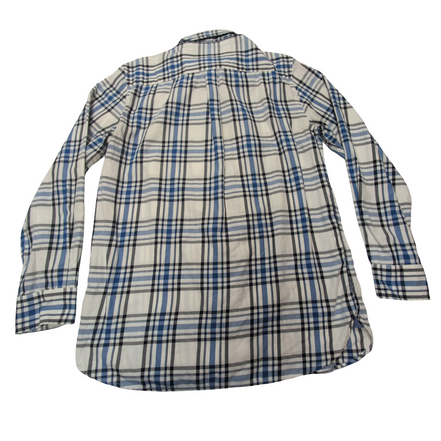 Chemise CHAPS blanche bleue noire à carreaux taille S #73e