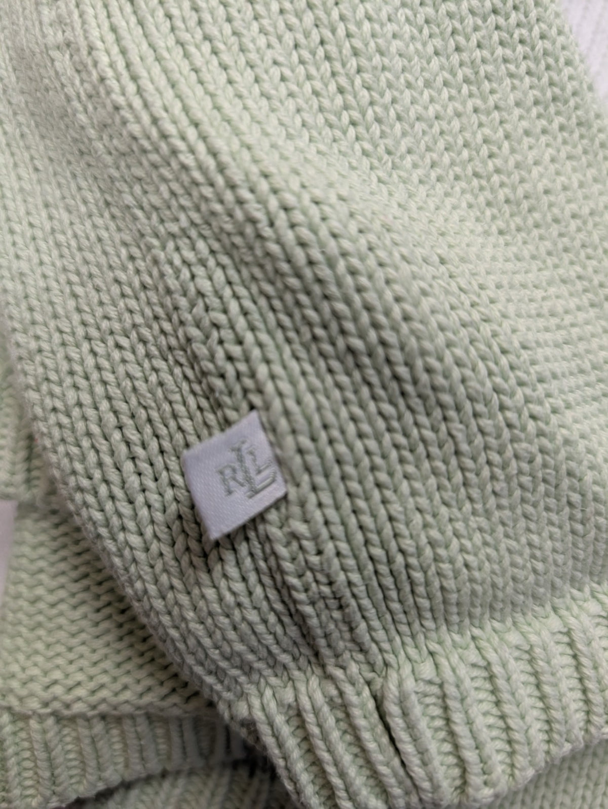 Pull Lauren Ralph Lauren femme 1X XL XXL coton rayures vert menthe blanc