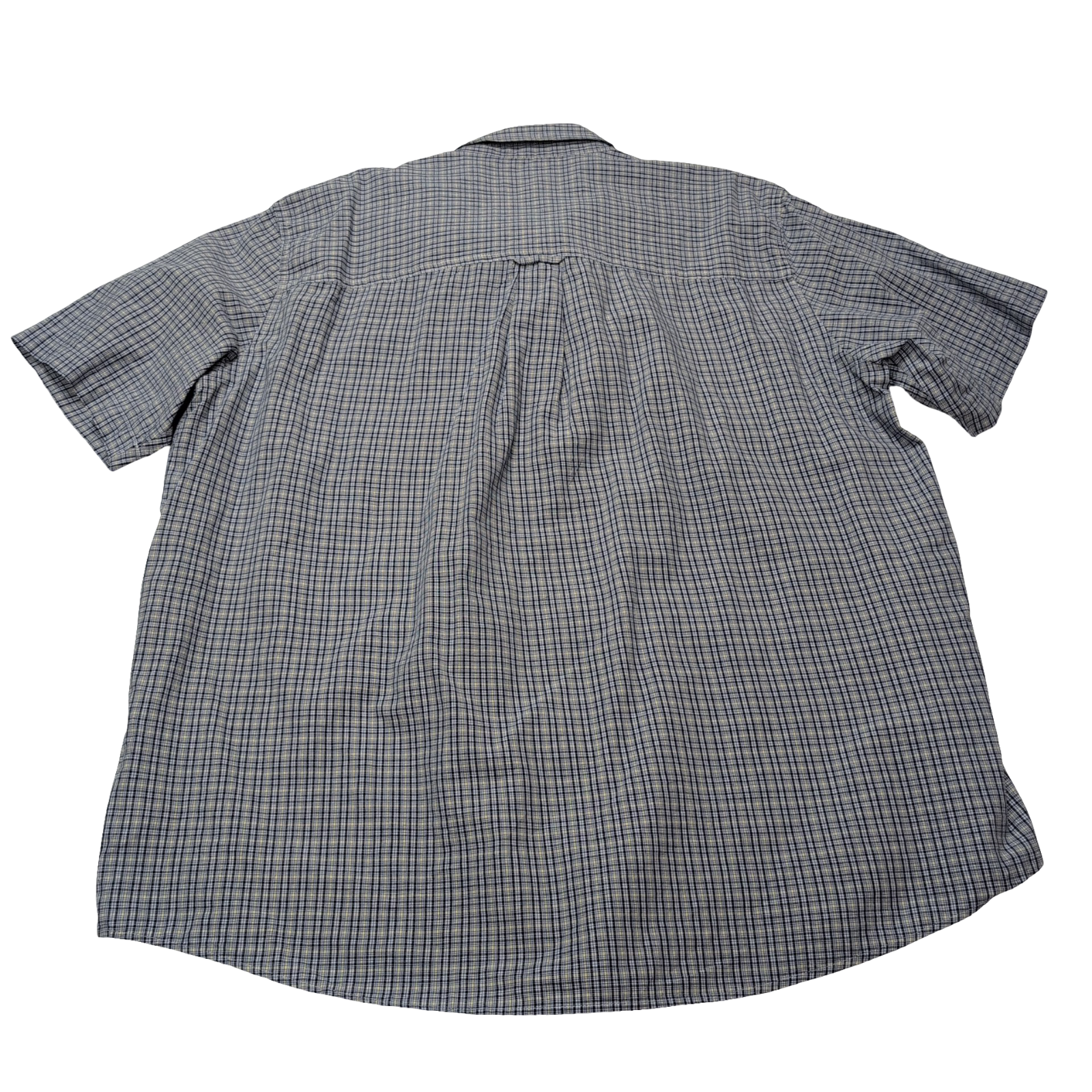 Chemise CHAPS noire et jaune à carreaux manches courtes taille XL #15e