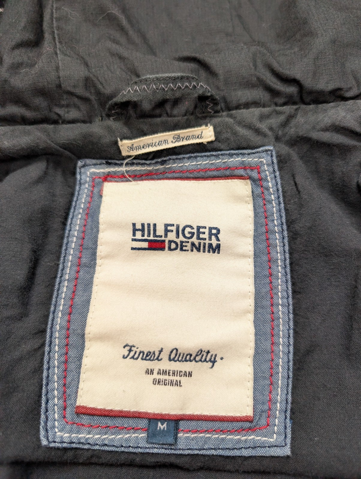 Tommy Hilfiger Denim Parka Veste Femme Noire Capuche Coton Ajustée M | 321BSR