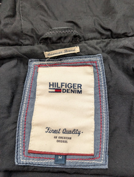 Tommy Hilfiger Denim Parka Veste Femme Noire Capuche Coton Ajustée M | 321BSR