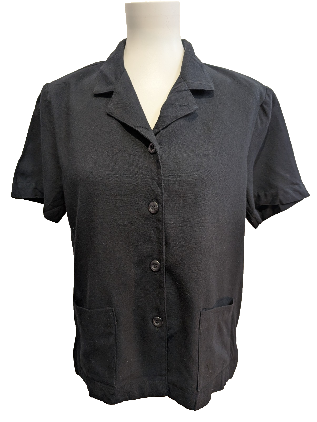 Veste chemise blazer Sag Harbor noire manches courtes taille L