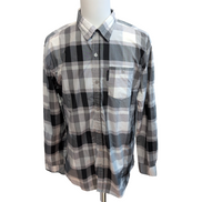 Chemise Ecko Unltd XL carreaux gris noir blanc poche manches longues
