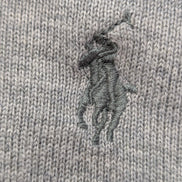 Pull Polo Ralph Lauren col V gris chiné logo gris Pima Cotton taille XL