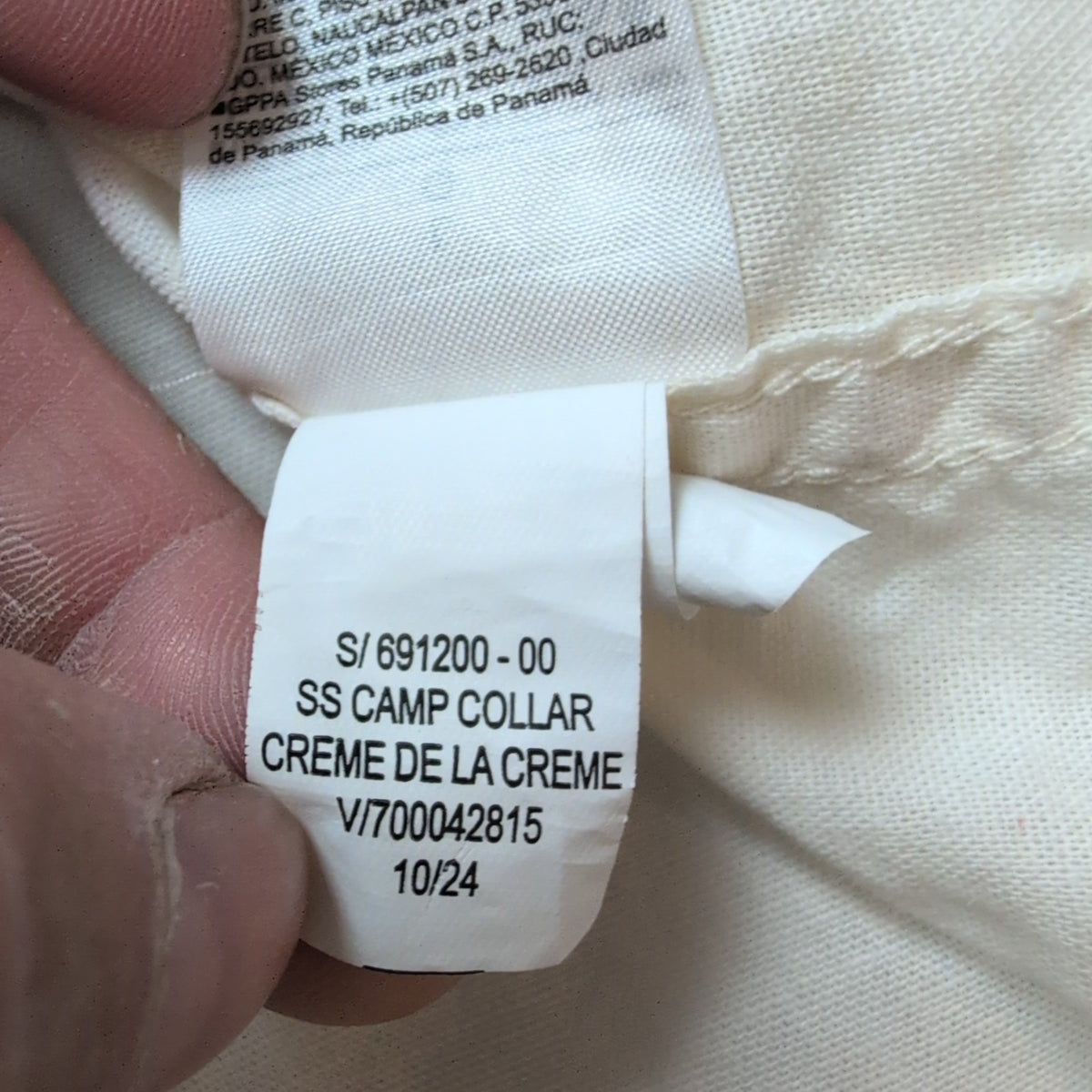 Chemise Old Navy L Crème Coton Lin Rose's California USA Imprimée mch courtes