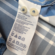 Chemise Tommy Hilfiger Manches Courtes Bleu Blanc Gris à Carreaux Taille L