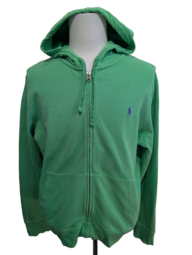 Polo Ralph Lauren Veste Hoodie Capuche Zippée Verte M Logo Violet