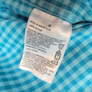 Chemise Nautica L Bleu Turquoise Carreaux 100% Coton Made in Mauritius