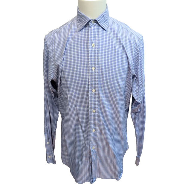 Chemise Polo Ralph Lauren Philip M L Bleu Carreaux Sans Logo