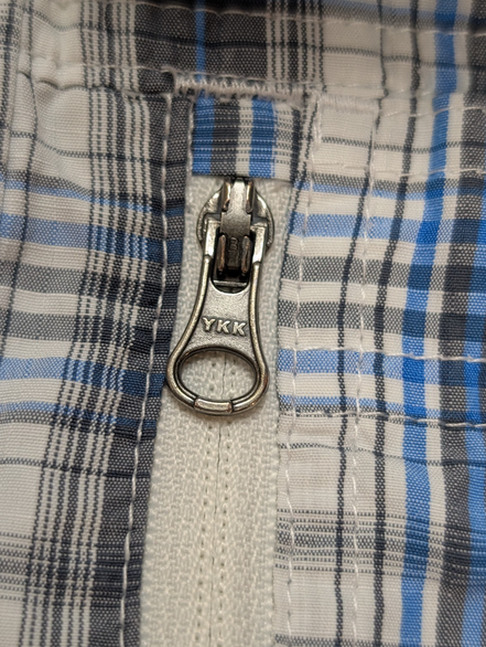 CHEMISE NYLON TECHNIQUE L.L. BEAN M (M) CARREAUX BLEU BLANC TREK