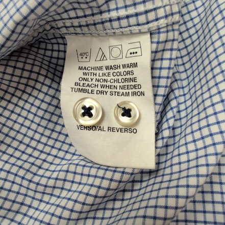 Chemise Tommy Hilfiger XL/XXL Bleu et Blanc Petits Carreaux Vintage