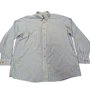 Chemise L.L. Bean blanche à carreaux bleus taille XXL #132e