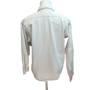 Chemise Harley-Davidson L Blanc Cassé Coton Épais Chevrons 2 Poches Brodée