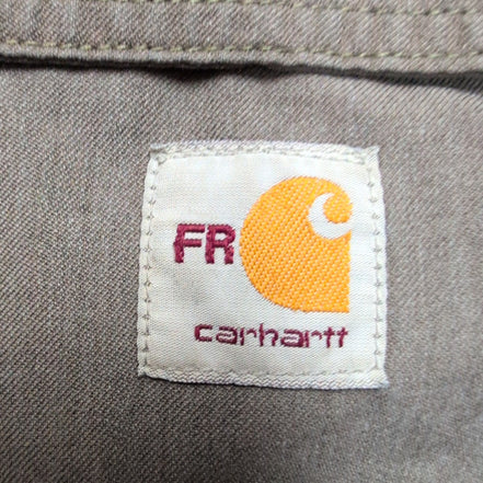 Chemise Carhartt 2XL FR NFPA 2112 Kaki Aramid Workwear CAT manches longues