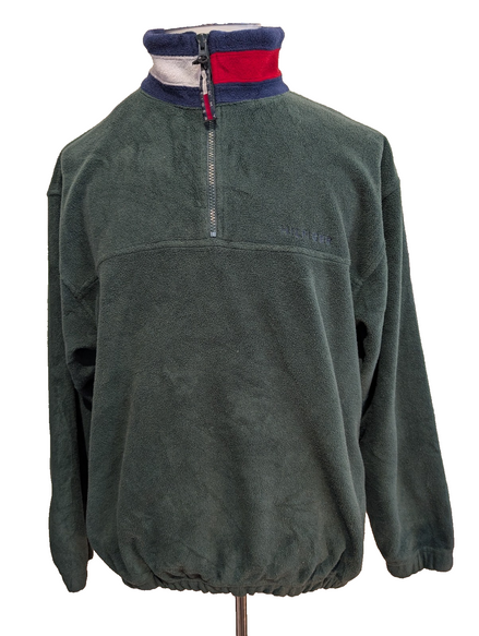 Sweat Polaire Épais Vintage Tommy Hilfiger Col Zip Vert Taille S | 537WSR