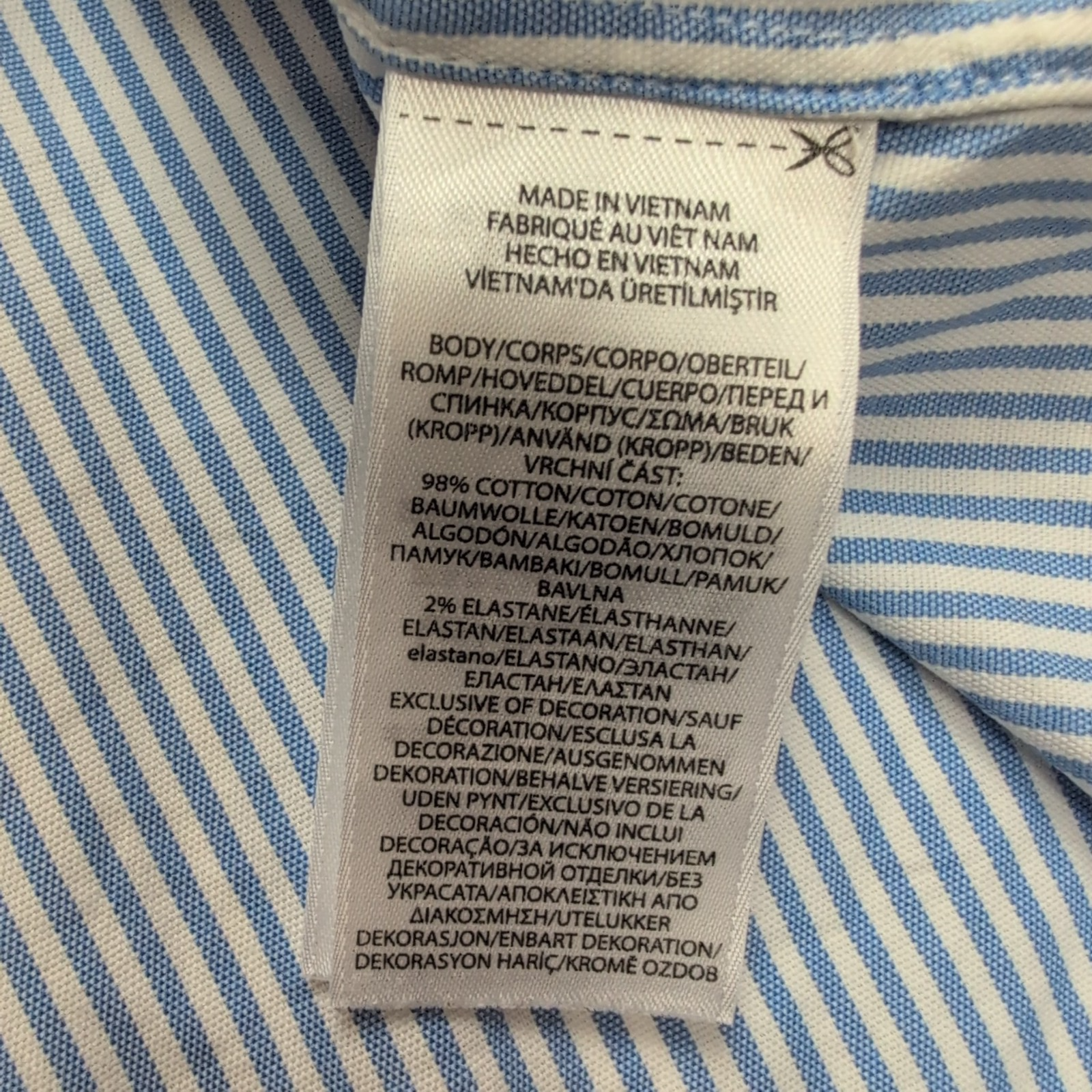 Chemise Ralph Lauren Taille M Classic Fit Bleu Rayures Coton Logo Bleu Marine