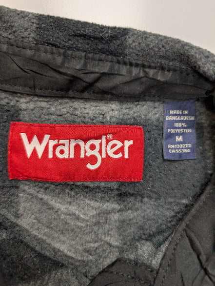 Wrangler M Chemise Flanelle Noire Grise Carreaux Plaid Style Workwear
