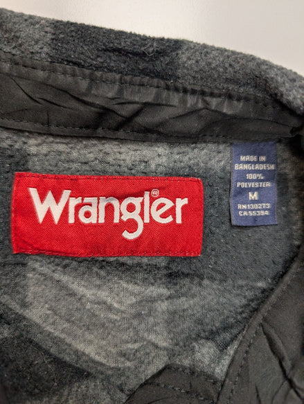 Wrangler M Chemise Flanelle Noire Grise Carreaux Plaid Style Workwear