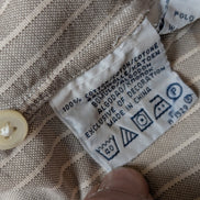 Chemise Polo Ralph Lauren Manches Longues Custom Fit Crème Rayures XXL