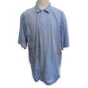 Chemise Ralph Lauren 2X Big XXL XXXL Lin Coton Bleue Logo Jaune Manches Courtes