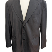 Veste Blazer homme noir mélange laine taille L épaulettes