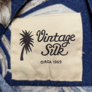 Chemise Hawaïenne VINTAGE SILK Marine & Blanc Cassé - Taille M
