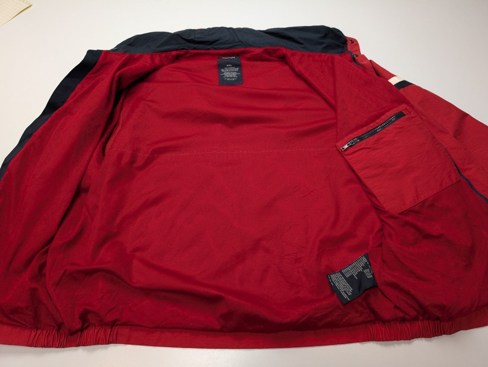 NAUTICA Veste Imperméable Coupe-Vent XXL Rouge Logo Brodé | 315BSR