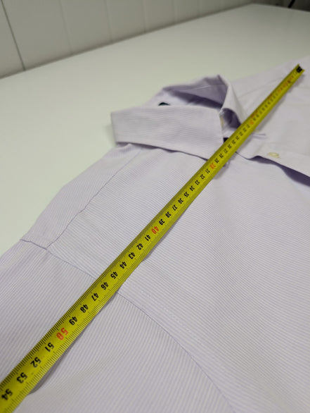 Chemise CHAPS lila violet uni manches courtes taille L Homme