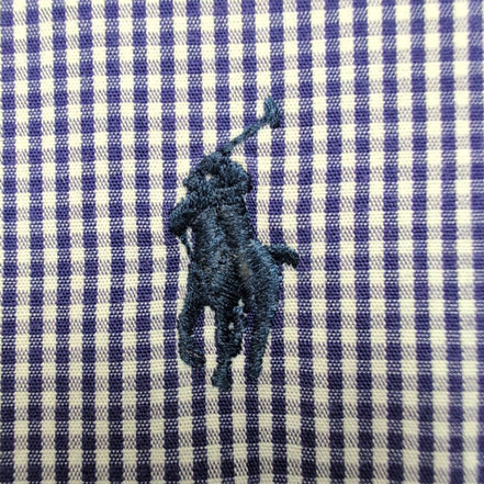 Chemise Ralph Lauren M L Bleue Fins Carreaux Coton Manches Longues