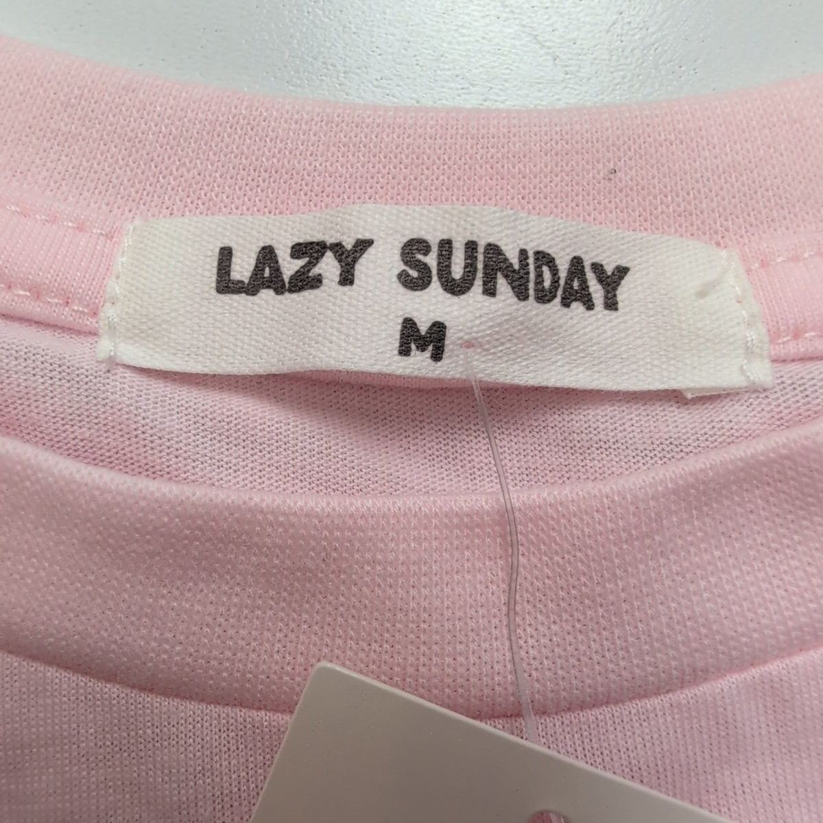 T-shirt Femme Lazy Sunday M Rose Cœur Graphique Neuf Étiquette Coton Polyester