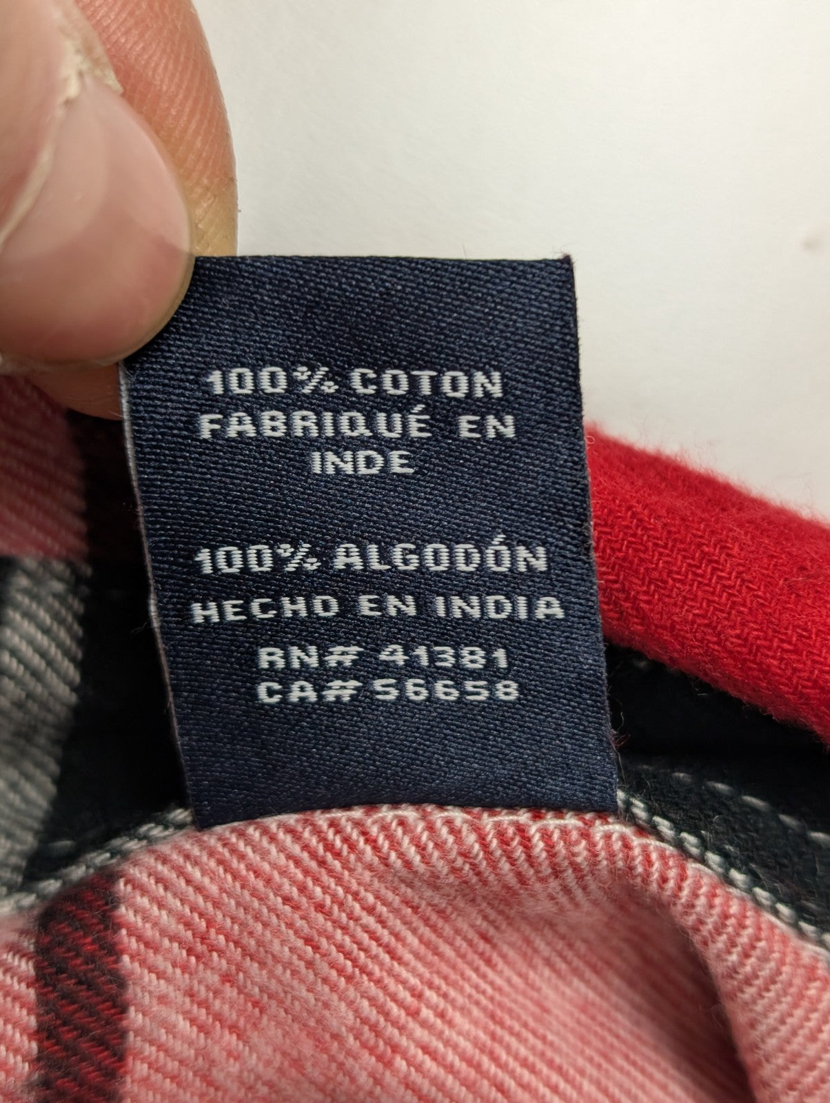 CHAPS Flanelle Rouge Noir M Logo Cuir NEUF VINTAGE 100% Coton | 316S