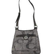 Sac à main Coach Signature gris toile cuir bandoulière