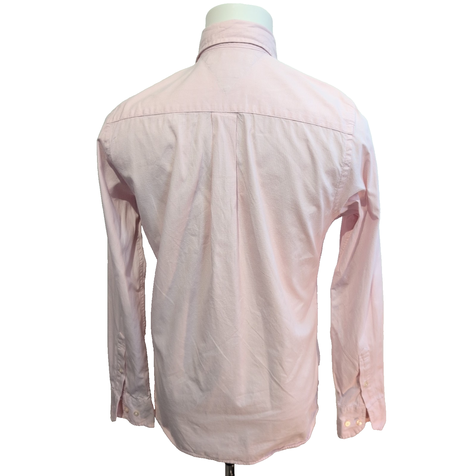 Chemise Tommy Hilfiger Homme Taille XS Coupe Ajustée Rose Micro Carreaux Poche