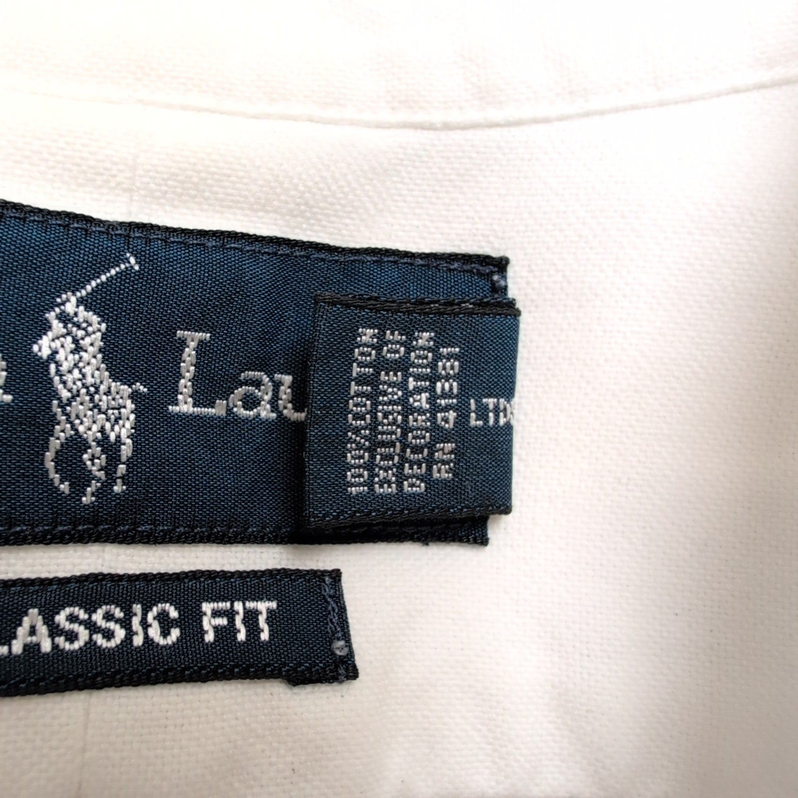 Chemise Ralph Lauren L Blanche Grand Logo Marron Manches Longues