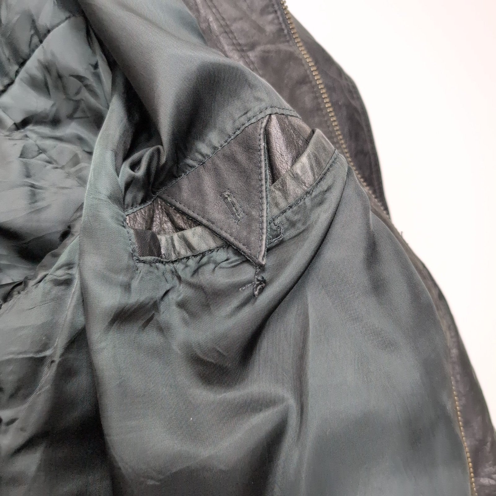 Blouson Cuir XL Bomber Aviateur Pure Stuff Noir Vintage 90s Veste Oversize |53c