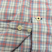 Chemise Nautica L Carreaux Bleu Rouge Logo Brodé Made in Mauritius Coton