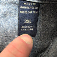 Chemise Wrangler Manches Courtes Effet Jean bleu Taille 3XL