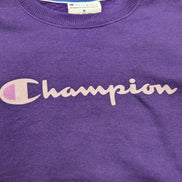 Sweat Champion Grand Logo Sérigraphié Violet Taille M
